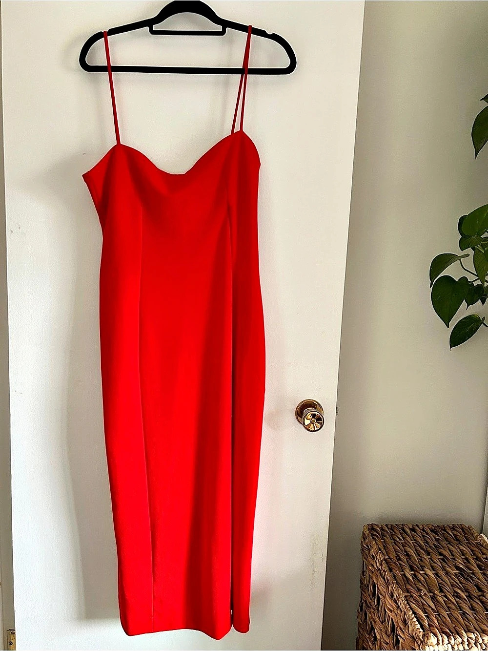 Zara Red Maxi Slip Dress Size XL Like New